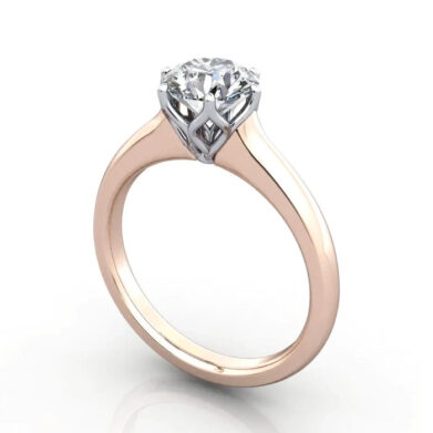 Thumb Round Brilliant Solitaire Diamond Ring Rose Gold RS19 3D