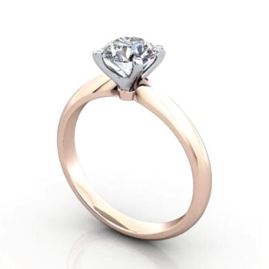 Thumb Round Brilliant Solitaire Diamond Ring Rose Gold RS22 3D