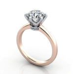Thumb Round Brilliant Solitaire Diamond Ring Rose Gold RS26 3D