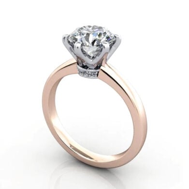 Thumb Round Brilliant Solitaire Diamond Ring Rose Gold RS26 3D