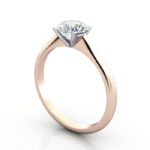 Thumb Round Brilliant Solitaire Diamond Ring Rose Gold RS3 3D