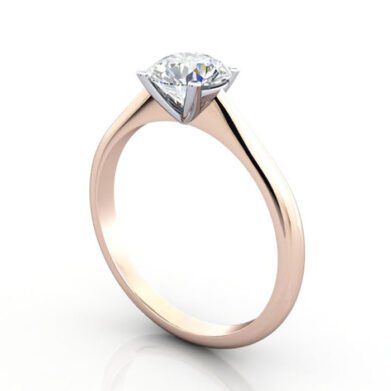Thumb Round Brilliant Solitaire Diamond Ring Rose Gold RS3 3D