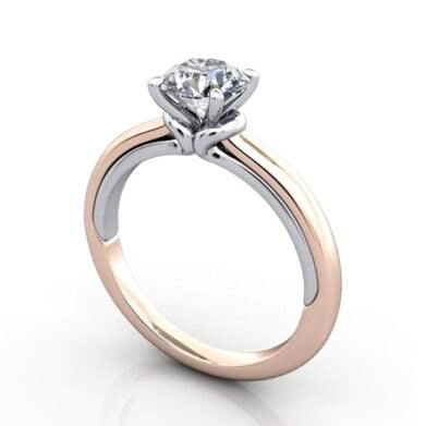 Thumb Round Brilliant Solitaire Diamond Ring Rose Gold RS37 3D