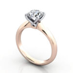 Thumb Round Brilliant Solitaire Diamond Ring Rose Gold RS43 3D