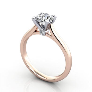 Thumb Round Brilliant Solitaire Diamond Ring Rose Gold RS45 3D