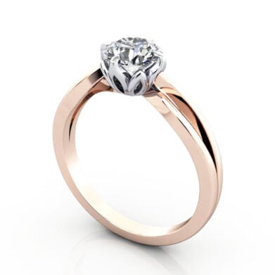 Thumb Round Brilliant Solitaire Diamond Ring Rose Gold RS8 3D