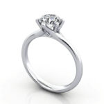 Thumb Round Brilliant Solitaire Diamond Ring White Gold RS13 3D