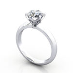 Thumb Round Brilliant Solitaire Diamond Ring White Gold RS15 3D