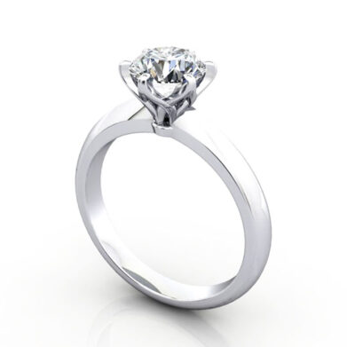 Thumb Round Brilliant Solitaire Diamond Ring White Gold RS15 3D