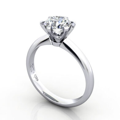 Thumb Round Brilliant Solitaire Diamond Ring White Gold RS18 3D