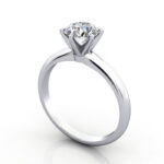 Thumb Round Brilliant Solitaire Diamond Ring White Gold RS2 3D