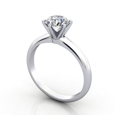 Thumb Round Brilliant Solitaire Diamond Ring White Gold RS2 3D