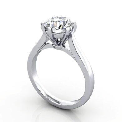 Thumb Round Brilliant Solitaire Diamond Ring White Gold RS20 3D