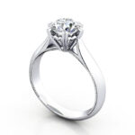 Thumb Round Brilliant Solitaire Diamond Ring White Gold RS25 3D