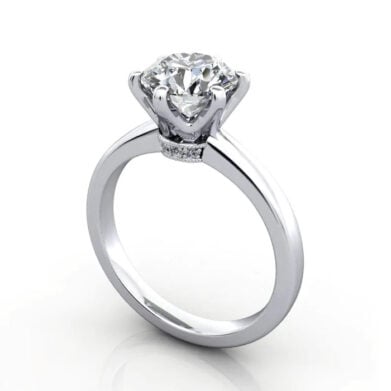Thumb Round Brilliant Solitaire Diamond Ring White Gold RS26 3D