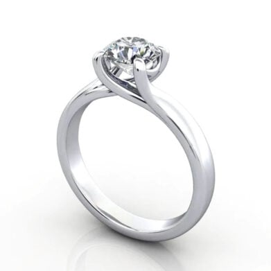 Thumb Round Brilliant Solitaire Diamond Ring White Gold RS29 3D