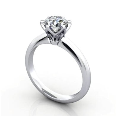 Thumb Round Brilliant Solitaire Diamond Ring White Gold RS32 3D