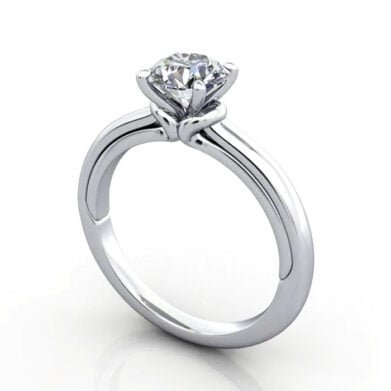Thumb Round Brilliant Solitaire Diamond Ring White Gold RS37 3D