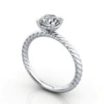 Thumb Round Brilliant Solitaire Diamond Ring White Gold RS38 3D