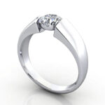 Thumb Round Brilliant Solitaire Diamond Ring White Gold RS40 3D