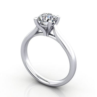 Thumb Round Brilliant Solitaire Diamond Ring White Gold RS41 3D