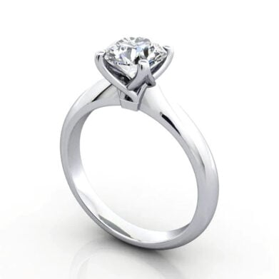 Thumb Round Brilliant Solitaire Diamond Ring White Gold RS43 3D