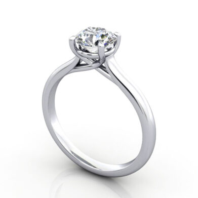 Thumb Round Brilliant Solitaire Diamond Ring White Gold RS44 3D