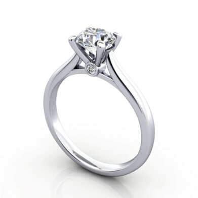 Thumb Round Brilliant Solitaire Diamond Ring White Gold RS45 3D