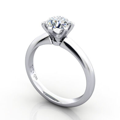 Thumb Round Brilliant Solitaire Diamond Ring White Gold RS9 3D