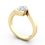 Thumb Round Brilliant Solitaire Diamond Ring Yellow Gold RS24 3D