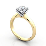 Thumb Round Brilliant Solitaire Diamond Ring Yellow Gold RS43 3D