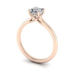 Video Thumb Asscher Cut Solitaire Diamond Ring Rose Gold RS1 3D