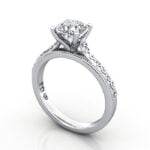 Video Thumb Cushion Cut Solitaire Diamond Ring White Gold RS50 3D