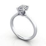 Video Thumb Emerald Cut Solitaire Diamond Ring Platinum RS41 3D