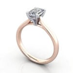 Video Thumb Emerald Cut Solitaire Diamond Ring Rose Gold RS41 3D