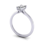 Video Thumb Emerald Cut Solitaire Diamond Ring White Gold RS1 3D