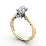 Video Thumb Oval Cut Solitaire Diamond Ring Yellow Gold RS35 3D