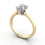 Video Thumb Oval Cut Solitaire Diamond Ring Yellow Gold RS41 3D