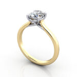 Video Thumb Oval Cut Solitaire Diamond Ring Yellow Gold RS44 3D