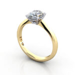 Video Thumb Oval Cut Solitaire Diamond Ring Yellow Gold RS48 3D
