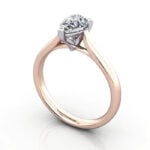 Video Thumb Pear Cut Solitaire Diamond Ring Rose Gold RS41 3D