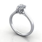 Video Thumb Pear Cut Solitaire Diamond Ring White Gold RS41 3D
