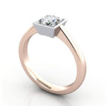 Video Thumb Princess Cut Solitaire Diamond Ring Rose Gold RS10 3D