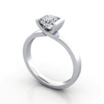 Video Thumb Princess Cut Solitaire Diamond Ring White Gold RS31 3D