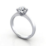 Video Thumb Round Brilliant Solitaire Diamond Ring Platinum RS23 3D