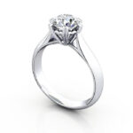 Video Thumb Round Brilliant Solitaire Diamond Ring Platinum RS25 3D