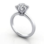 Video Thumb Round Brilliant Solitaire Diamond Ring Platinum RS26 3D