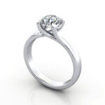 Video Thumb Round Brilliant Solitaire Diamond Ring Platinum RS29 3D