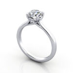 Video Thumb Round Brilliant Solitaire Diamond Ring Platinum RS44 3D