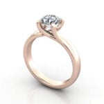 Video Thumb Round Brilliant Solitaire Diamond Ring Rose Gold RS29 3D